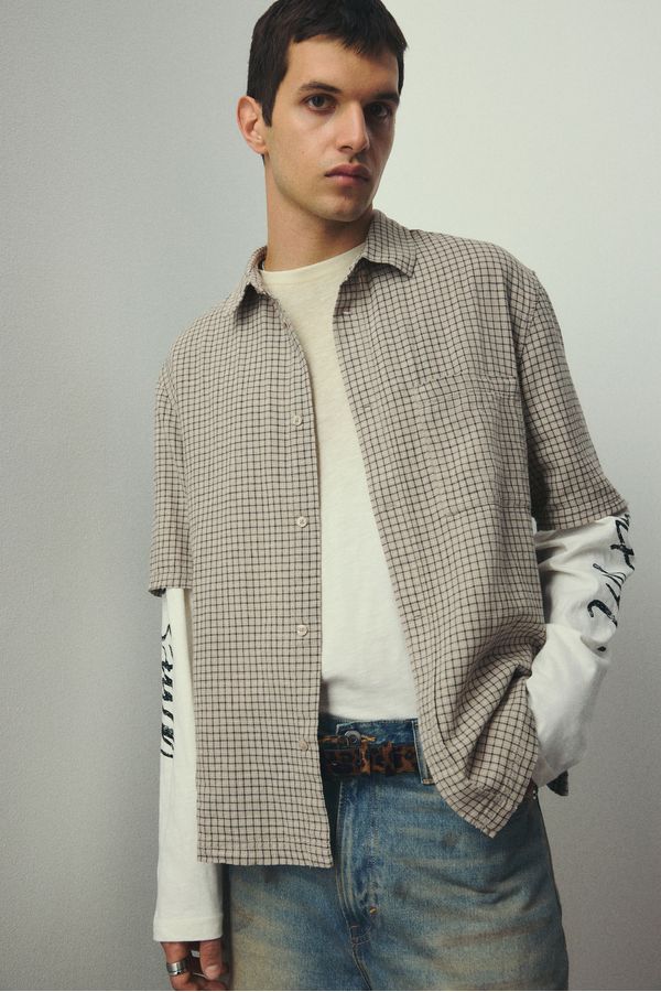 Camisa en mezcla de lino Oversized Fit