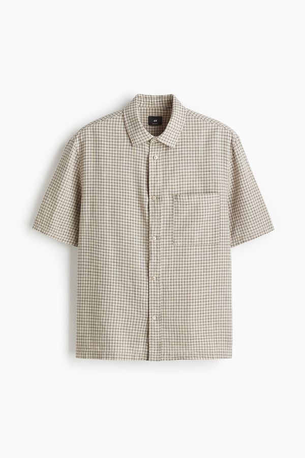 Camisa en mezcla de lino Oversized Fit