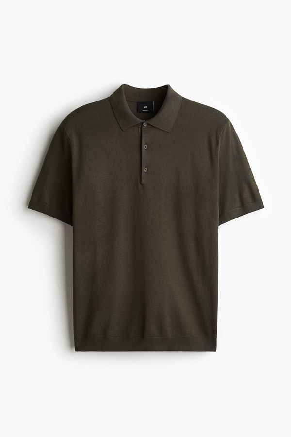 Camiseta estilo polo en tejido fino Regular Fit