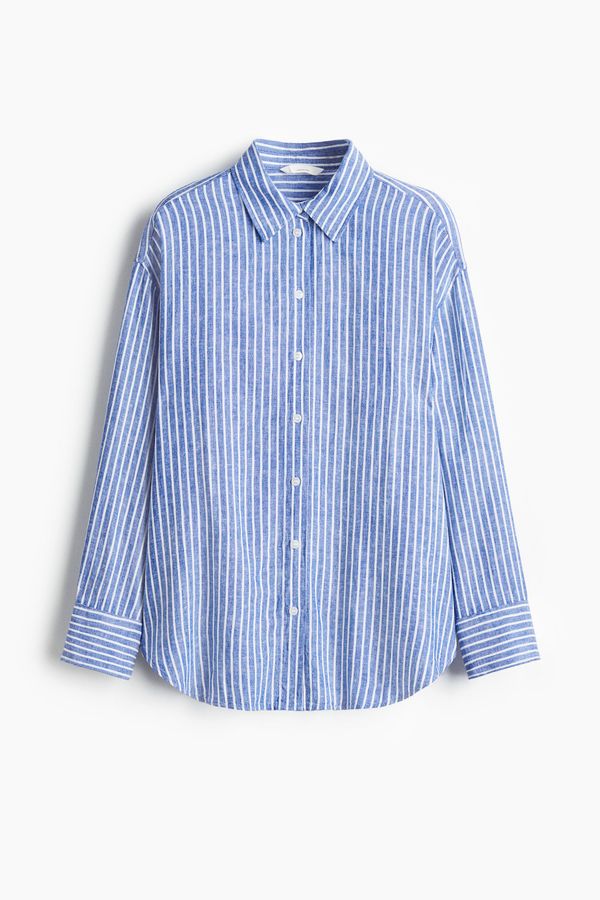 Camisa oversize en mezcla de lino