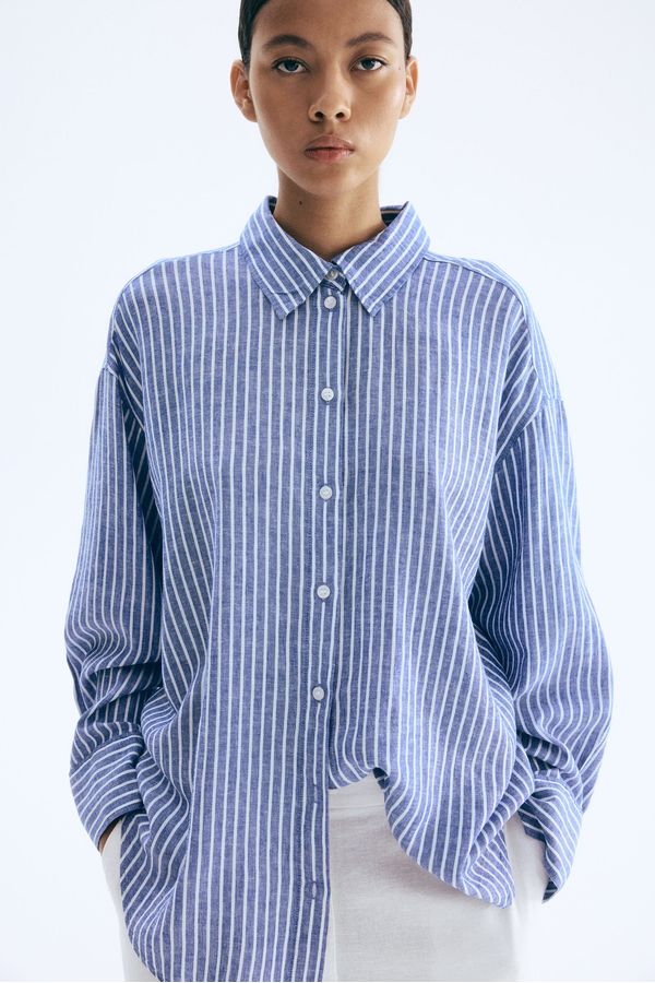 Camisa oversize en mezcla de lino