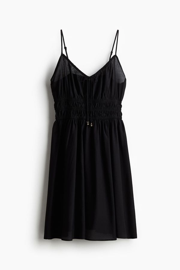 Vestido de tirantes con cintura nido de abeja