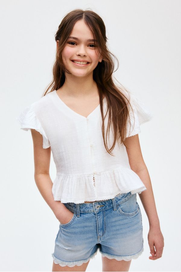 Blusa en muselina de algodón