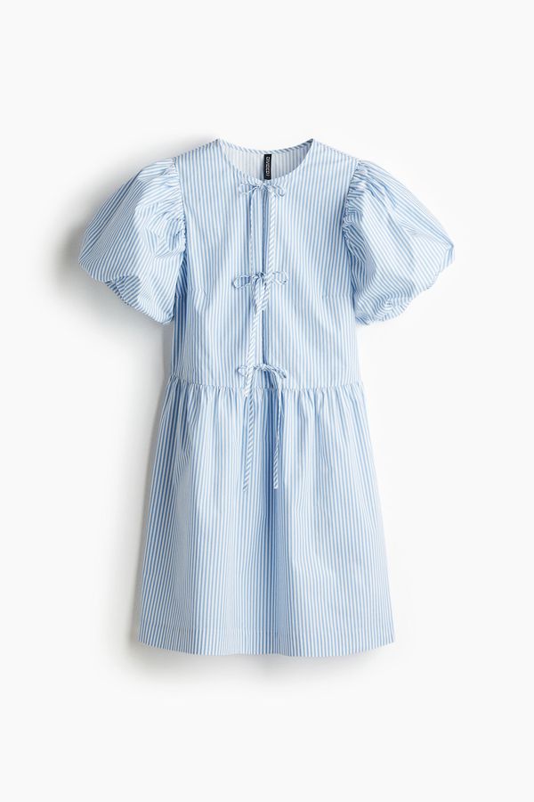 Vestido de popelina con triple lazada