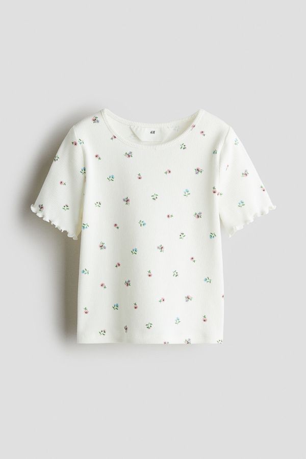 Camiseta de algodón acanalado