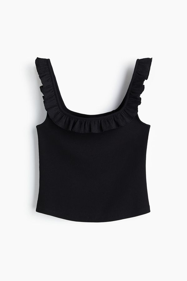 Blusa de tiras con ribete de volante