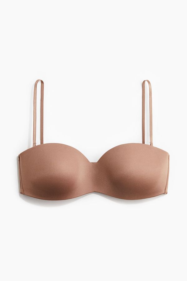 Sostén bandeau en microfibra con acolchado