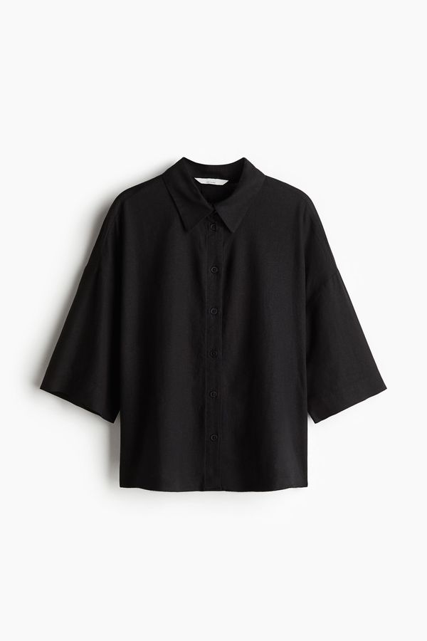 Camisa en mezcla de lino