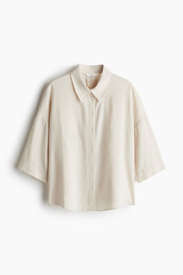 Camisa en mezcla de lino