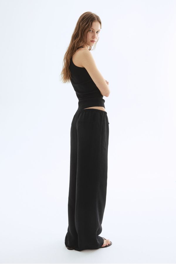 Pantalón recto en mezcla de lino