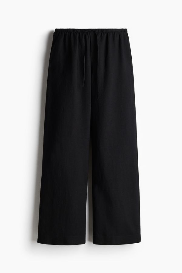 Pantalón recto en mezcla de lino