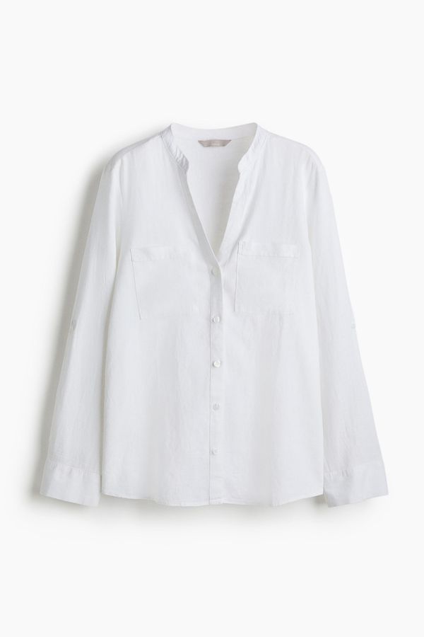 Camisa en mezcla de lino
