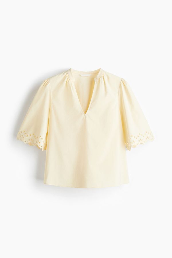 Blusa de algodón con bordado inglés