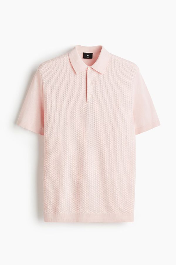 Camiseta estilo polo Slim Fit en tejido trenzado