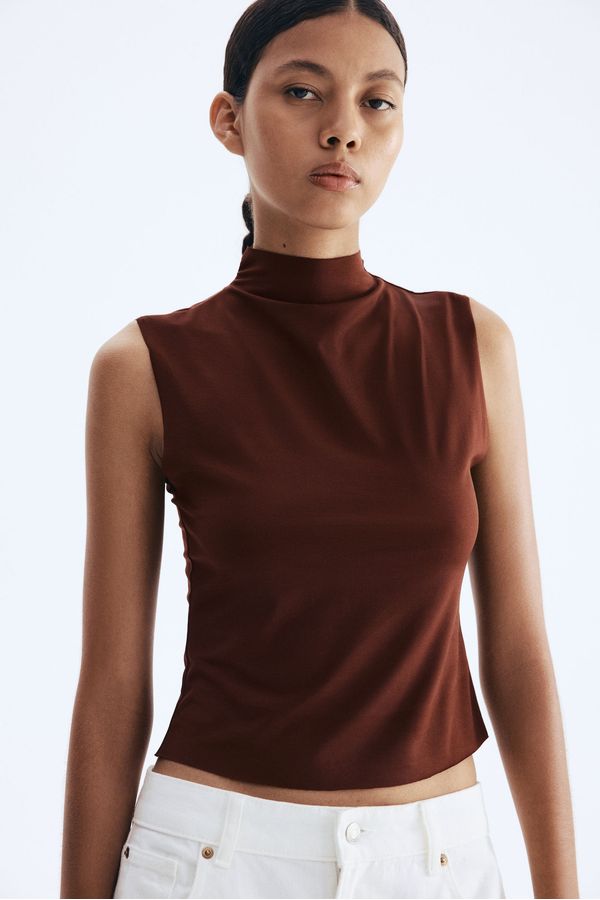 Blusa manga sisa con cuello alto