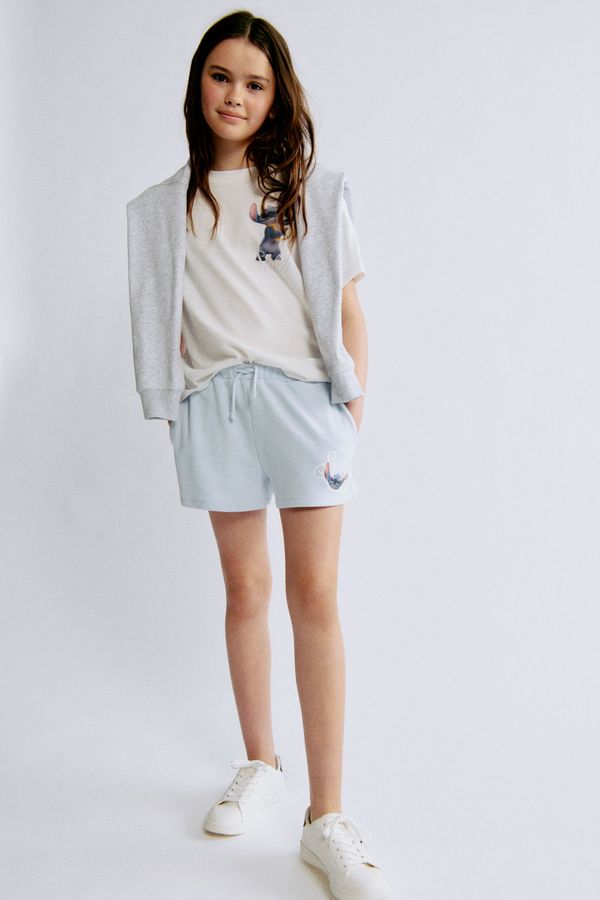 Shorts en franela con motivo estampado