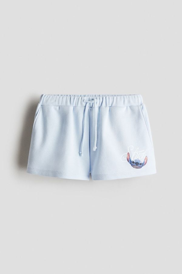 Shorts en franela con motivo estampado