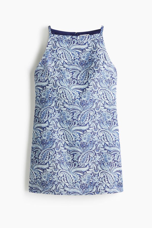 Vestido de tiras en mezcla de lino