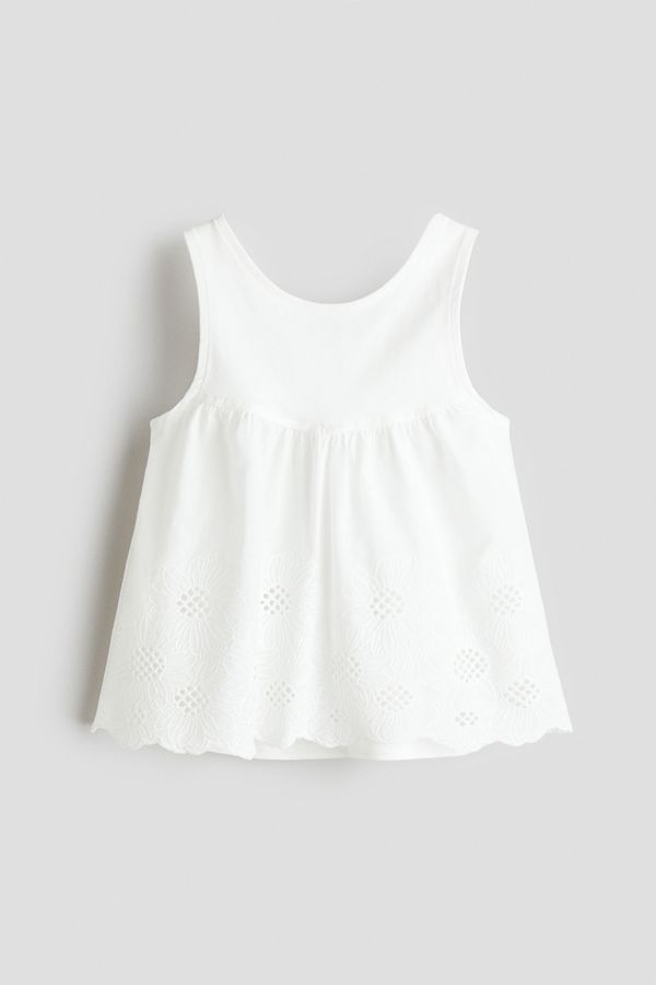 Blusa de algodón con bordado inglés