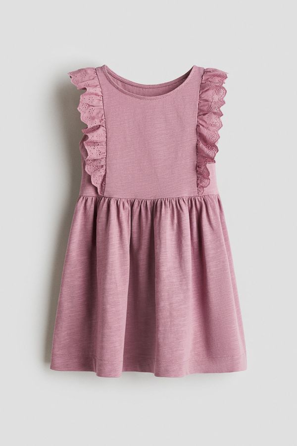 Vestido de algodón con ribetes de volante