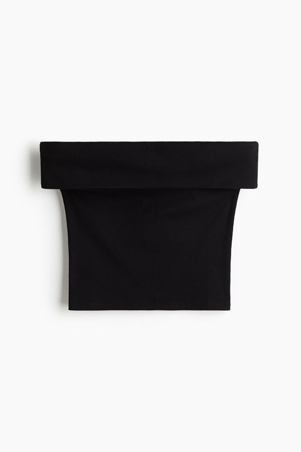 Top off-the-shoulder acanalado