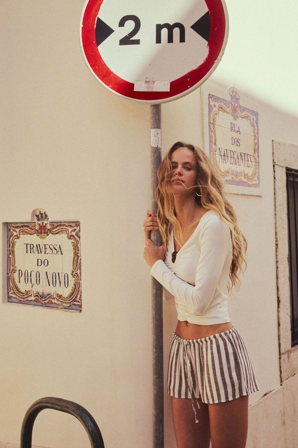 Shorts en mezcla de lino