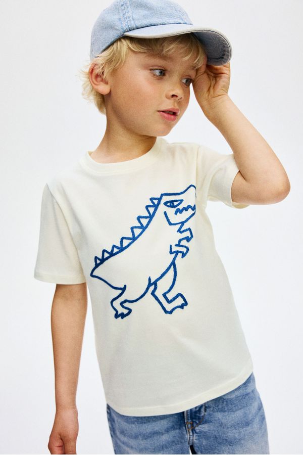 Camiseta de algodón con motivo bordado