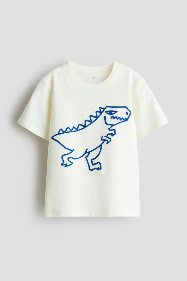 Camiseta de algodón con motivo bordado