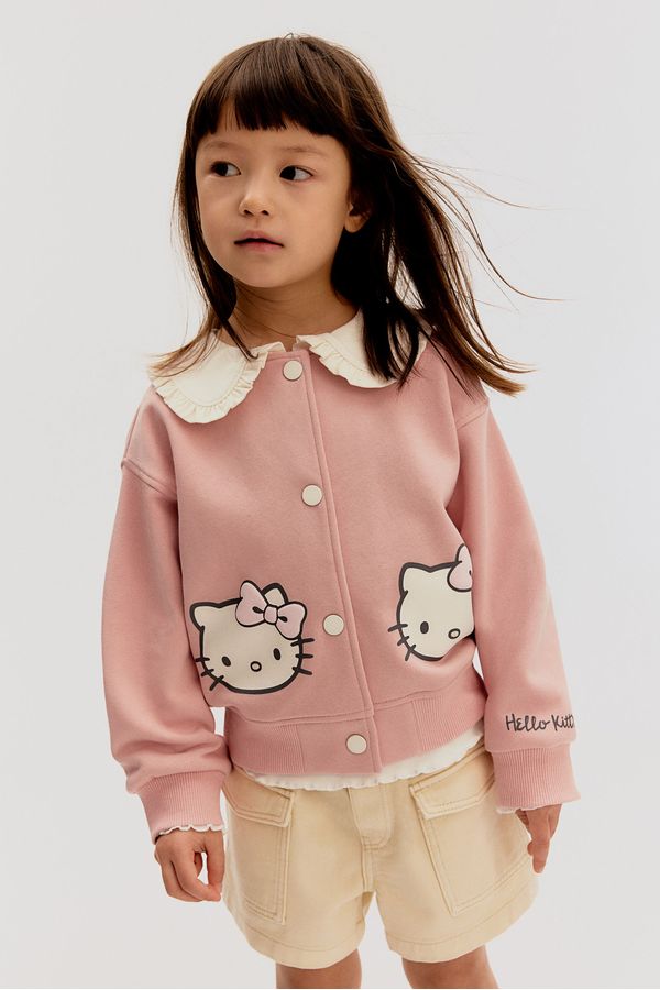 Saco cárdigan en franela con estampado