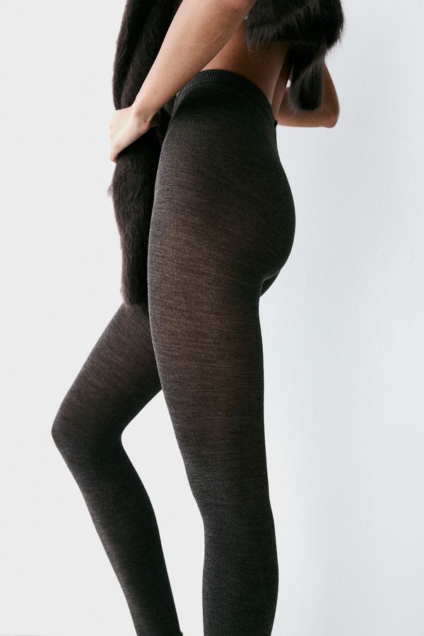 Medias pantalón sin pie en mezcla de lana merino