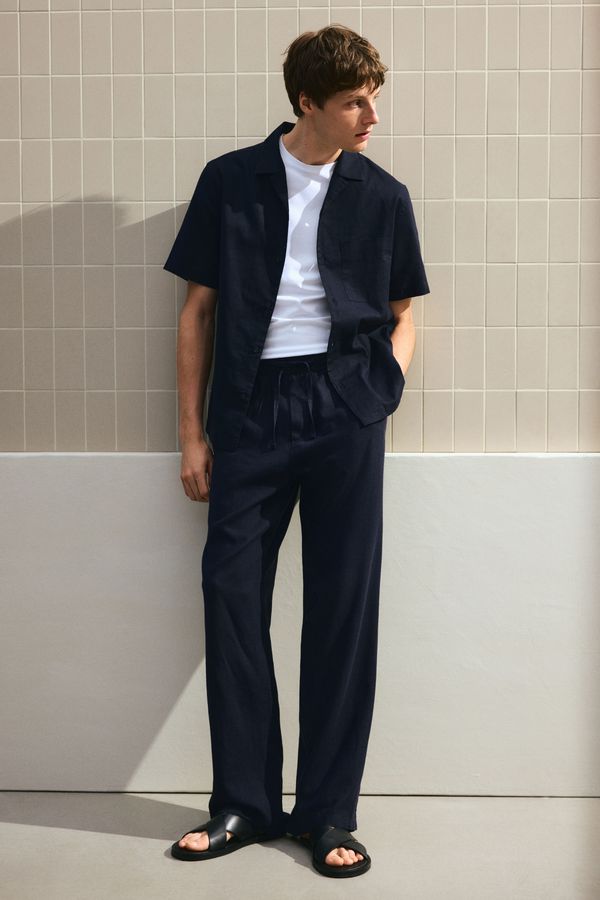 Pantalón en mezcla de lino Relaxed Fit