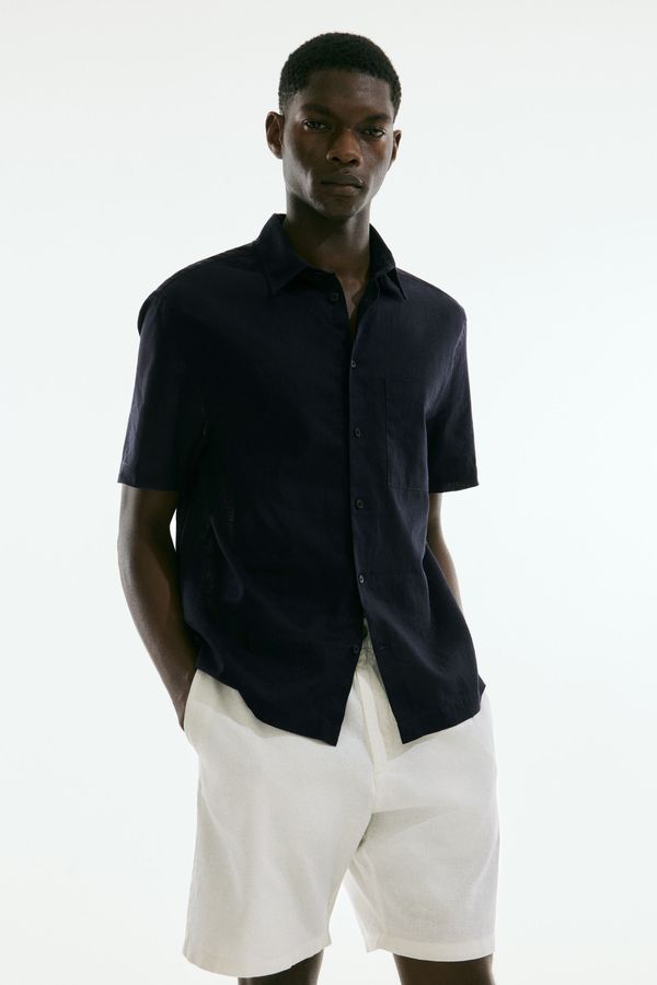 Camisa en mezcla de lino Regular Fit