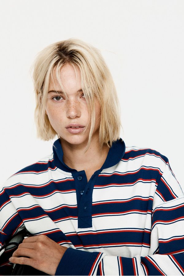Camiseta estilo rugby en algodón