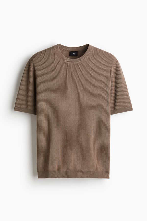 Camiseta en tejido acanalado Slim Fit