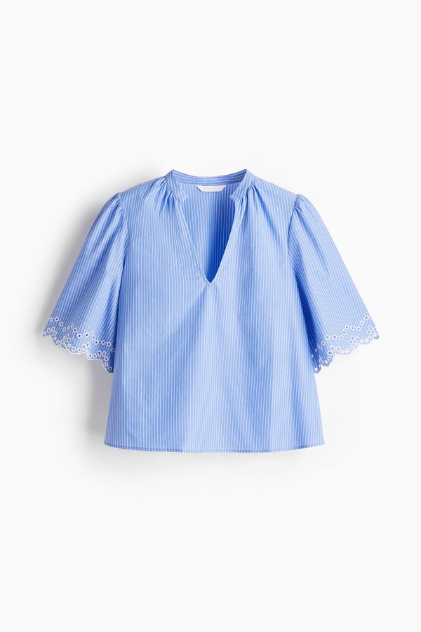 Blusa de algodón con bordado inglés