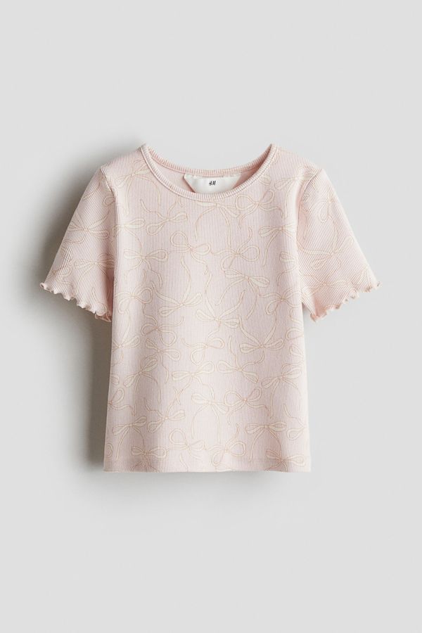Camiseta de algodón acanalado
