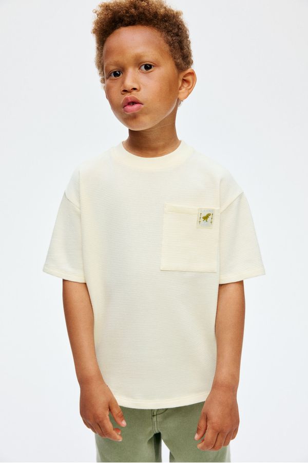 Camiseta en punto jacquard de algodón