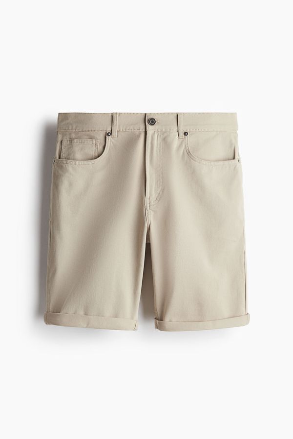 Shorts Slim Fit en sarga de algodón