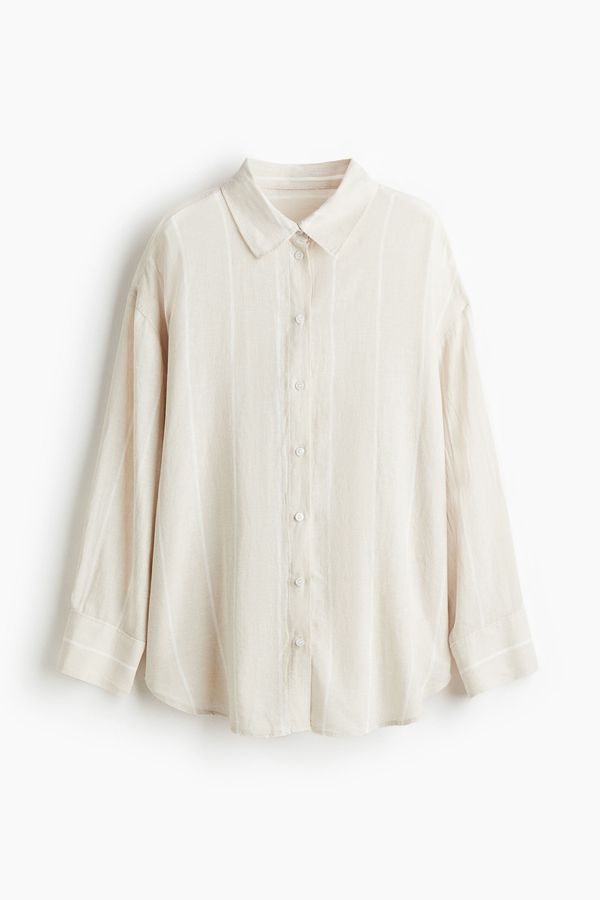 Camisa oversize en mezcla de lino