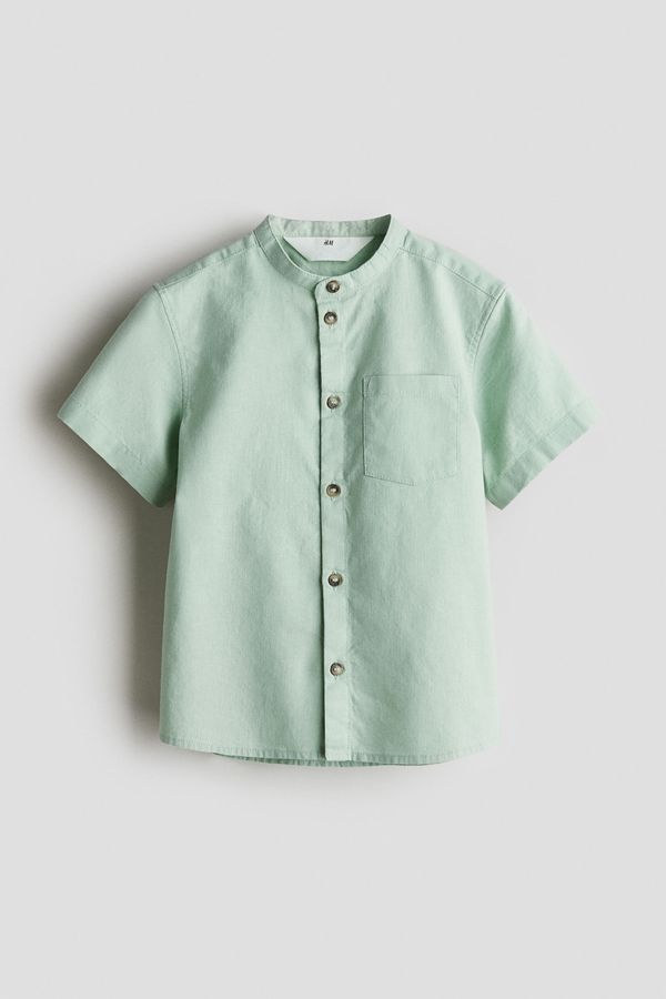 Camisa en mezcla de lino con cuello Neru
