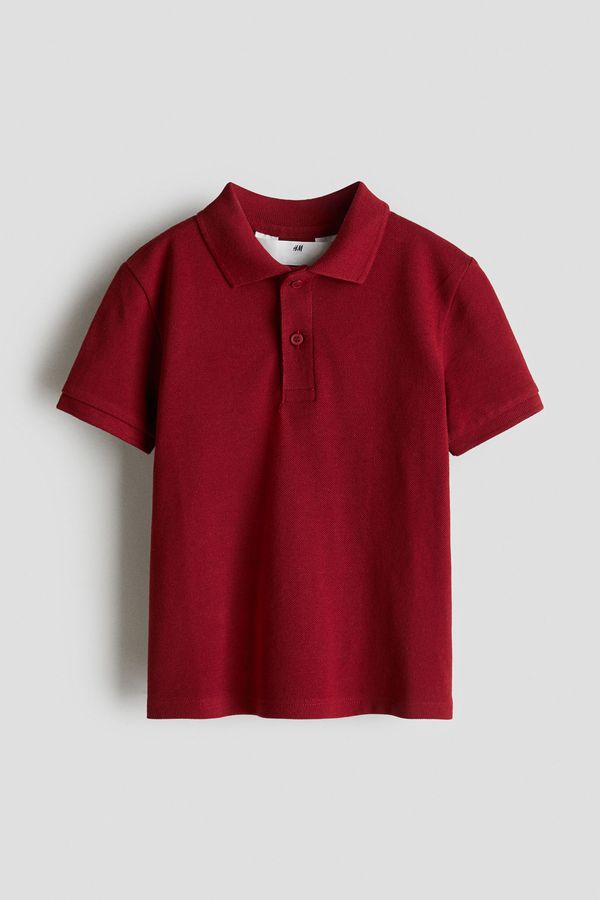 Camiseta estilo polo en piqué de algodón