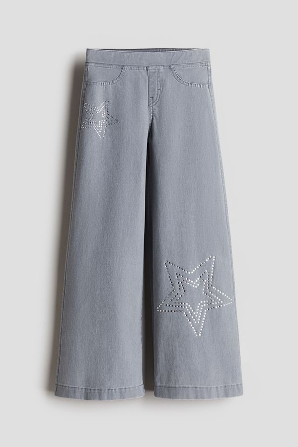 Pantalón ancho efecto denim