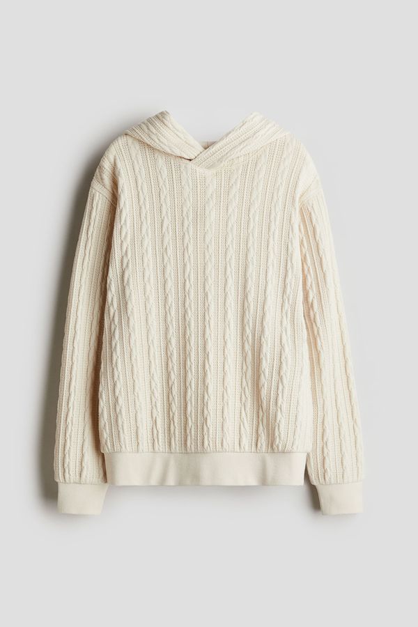 Hoodie efecto tejido trenzado