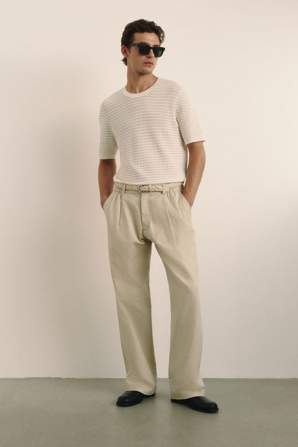 Pantalón clásico en mezcla de lino Relaxed Fit
