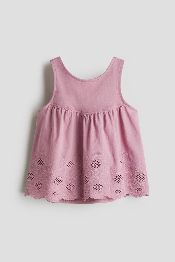 Blusa de algodón con bordado inglés