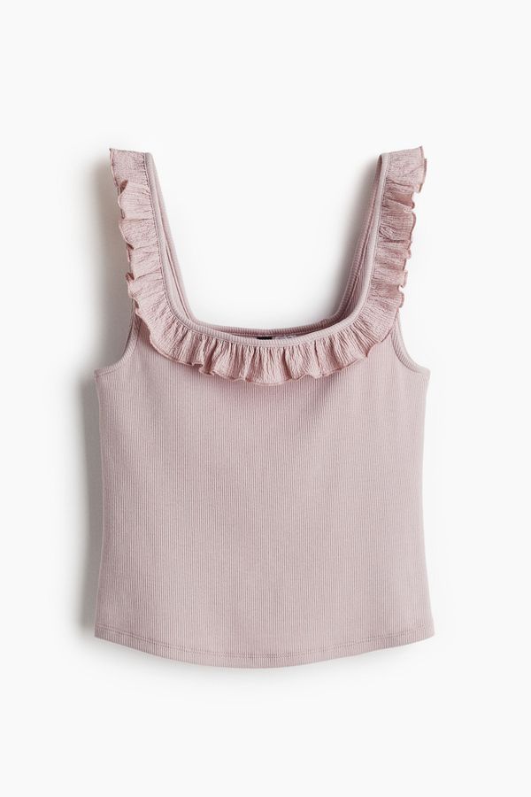 Blusa de tiras con ribete de volante