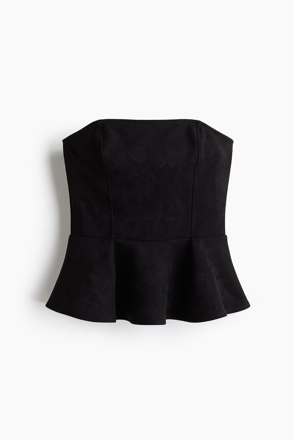 Blusa bandeau con peplum
