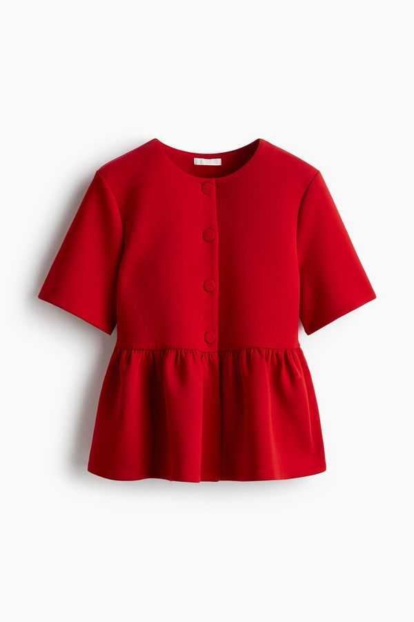 Blusa efecto neopreno con peplum