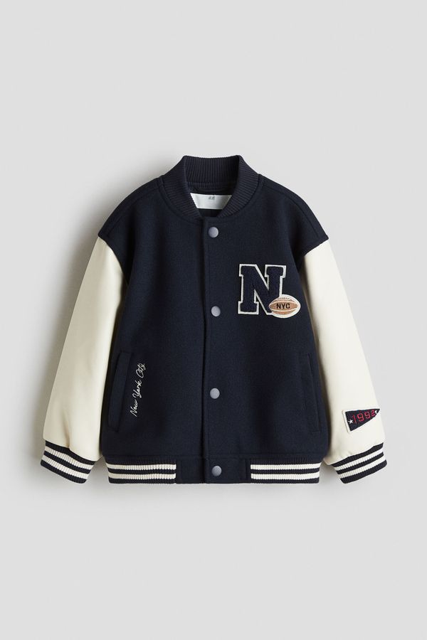 Motif-detail baseball jacket