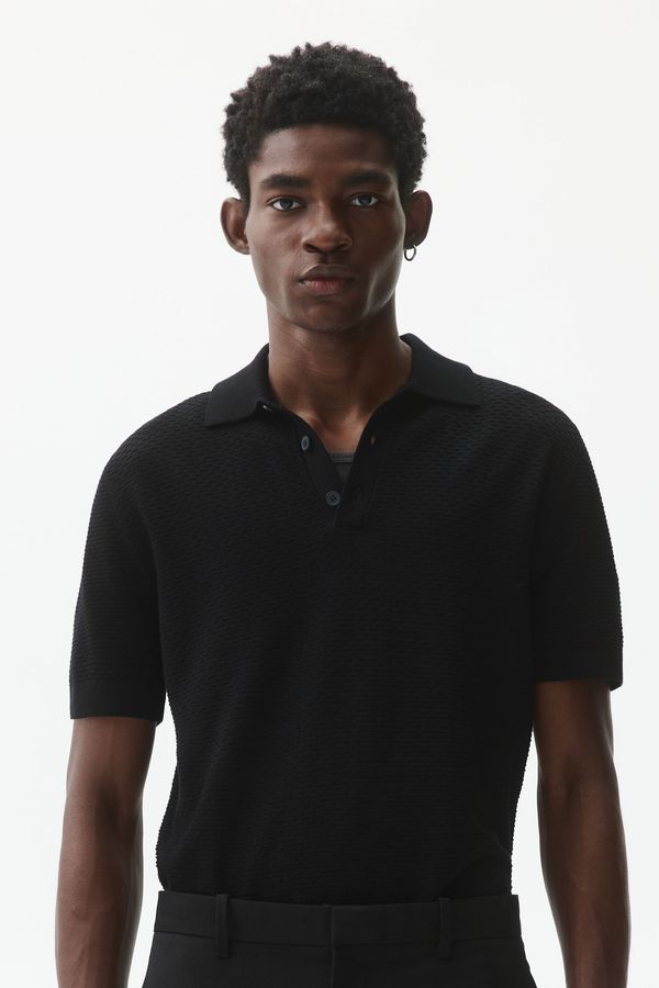 Camiseta estilo polo texturizado Slim Fit
